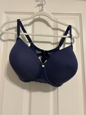 Natori Navy Lace-Back T-Shirt Bra